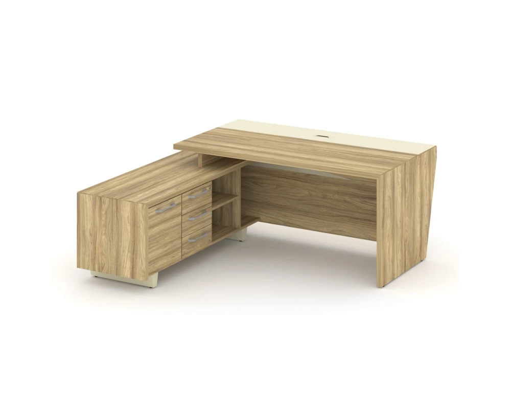 Стол для руководителя с опорной тумбой, левый 180 Корнер / Corner