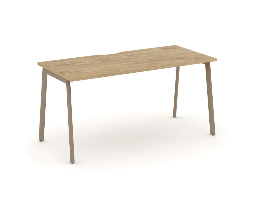 Стол рабочий с вырезом на плоскоовальной трубе 158x73x75 Эстетика / Estetica