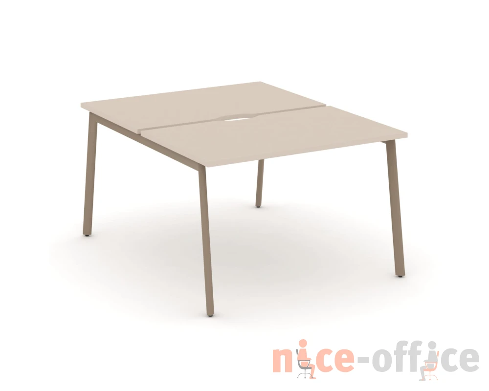 Рабочая станция на 2 места с вырезом на плоскоовальной трубе 118x150x75 Эстетика / Estetica