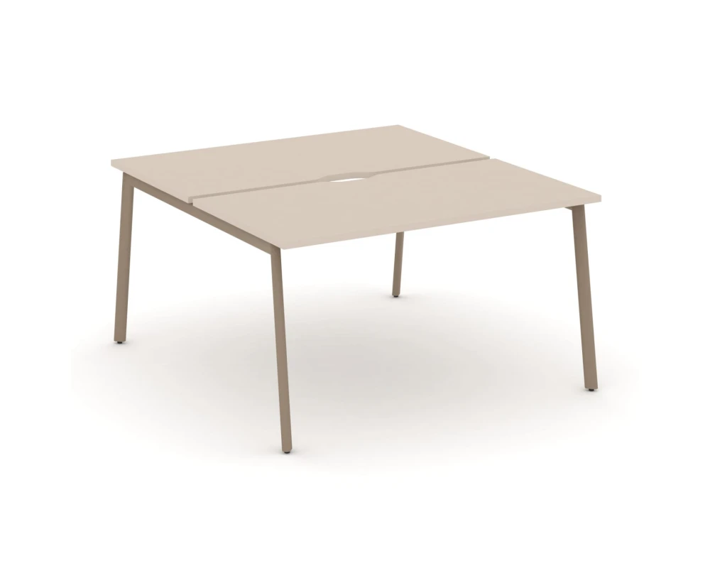 Рабочая станция на 2 места с вырезом на плоскоовальной трубе 138x150x75 Эстетика / Estetica