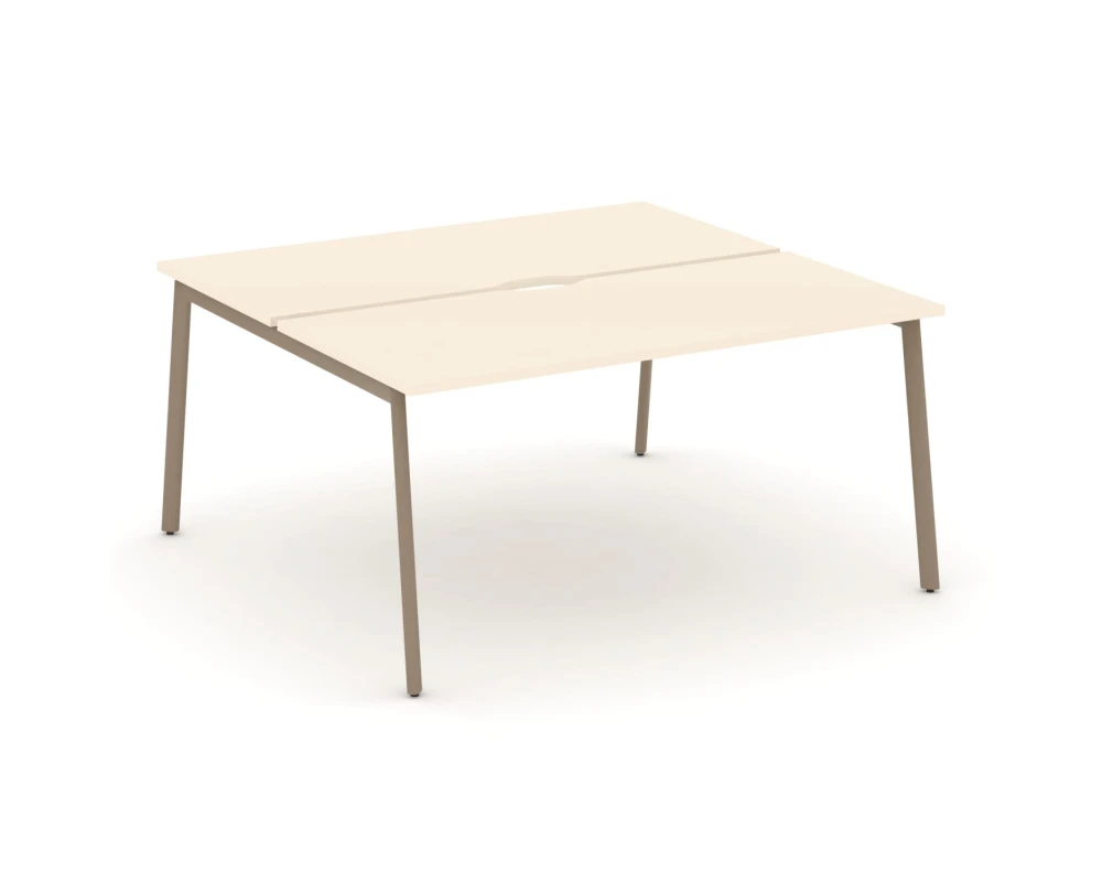 Рабочая станция на 2 места с вырезом на плоскоовальной трубе 158x150x75 Эстетика / Estetica