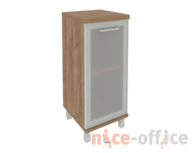 Шкаф низкий узкий 1 низкая дверь стекло в раме левый 401x432x958 Фёст / First images