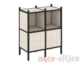 Прямой стеллаж L-02 862x446x1047 Лофт / Loft images