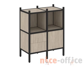 Прямой стеллаж L-02 862x446x1047 Лофт / Loft images