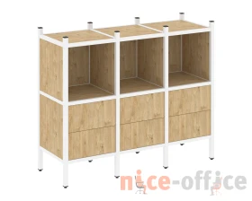 Прямой стеллаж L-07 1278x446x1047 Лофт / Loft images