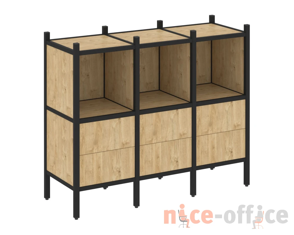Прямой стеллаж L-07 1278x446x1047 Лофт / Loft