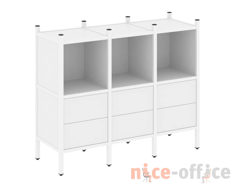 Прямой стеллаж L-07 1278x446x1047 Лофт / Loft