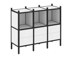 Прямой стеллаж L-07 1278x446x1047 Лофт / Loft images