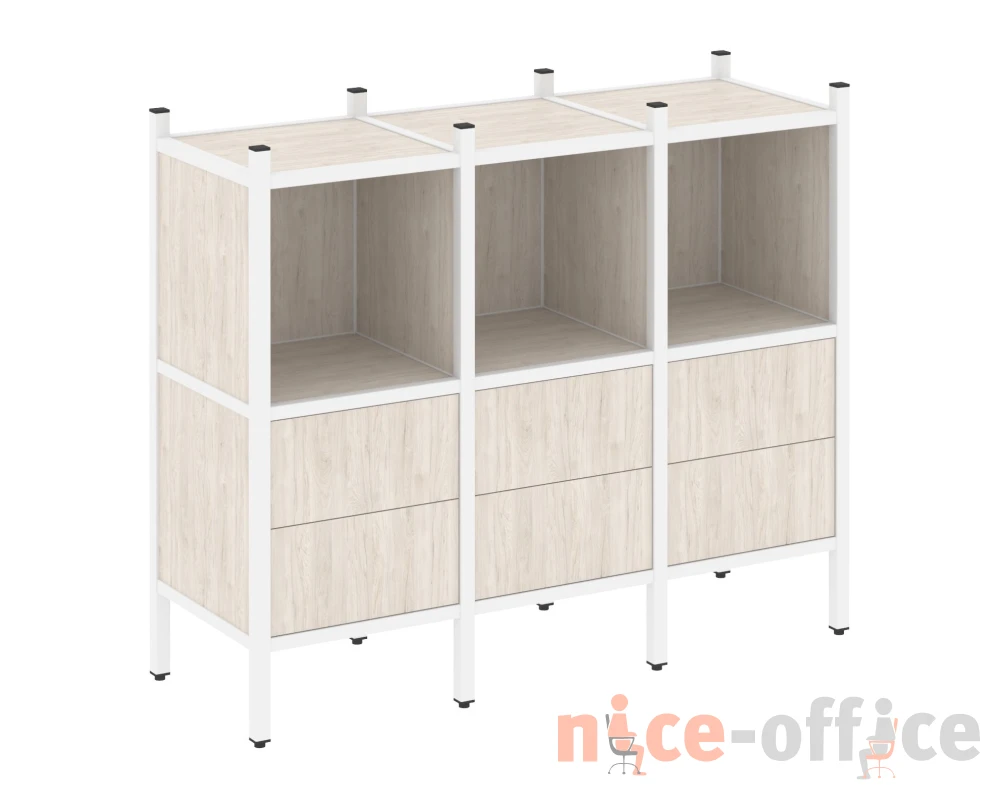 Прямой стеллаж L-07 1278x446x1047 Лофт / Loft