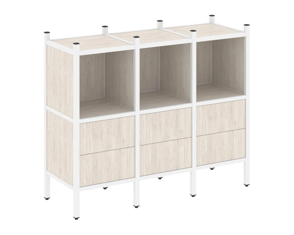 Прямой стеллаж L-07 1278x446x1047 Лофт / Loft