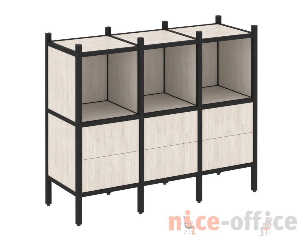 Прямой стеллаж L-07 1278x446x1047 Лофт / Loft