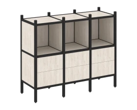 Прямой стеллаж L-07 1278x446x1047 Лофт / Loft images