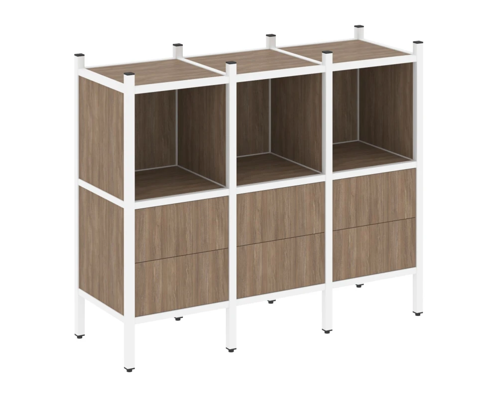 Прямой стеллаж L-07 1278x446x1047 Лофт / Loft