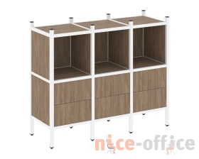 Прямой стеллаж L-07 1278x446x1047 Лофт / Loft images