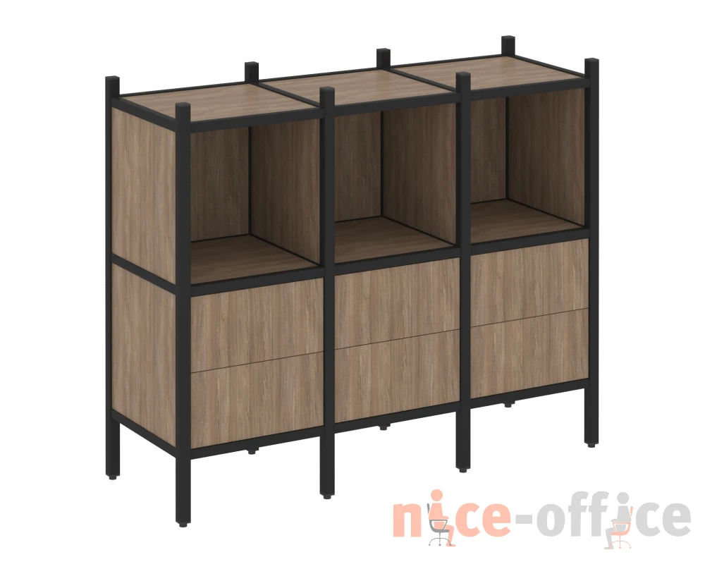 Прямой стеллаж L-07 1278x446x1047 Лофт / Loft