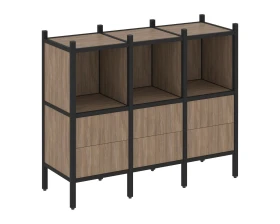 Прямой стеллаж L-07 1278x446x1047 Лофт / Loft images