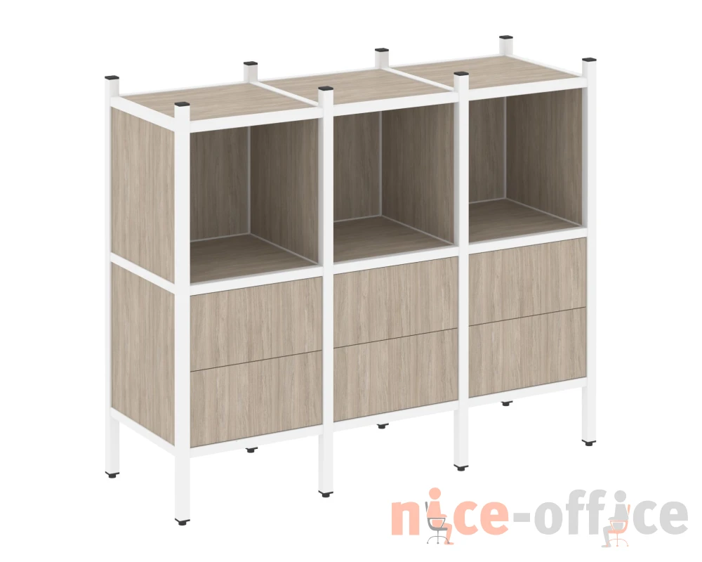 Прямой стеллаж L-07 1278x446x1047 Лофт / Loft