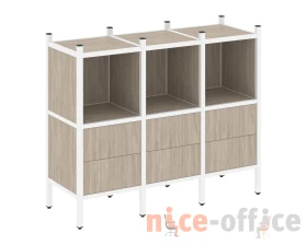 Прямой стеллаж L-07 1278x446x1047 Лофт / Loft images