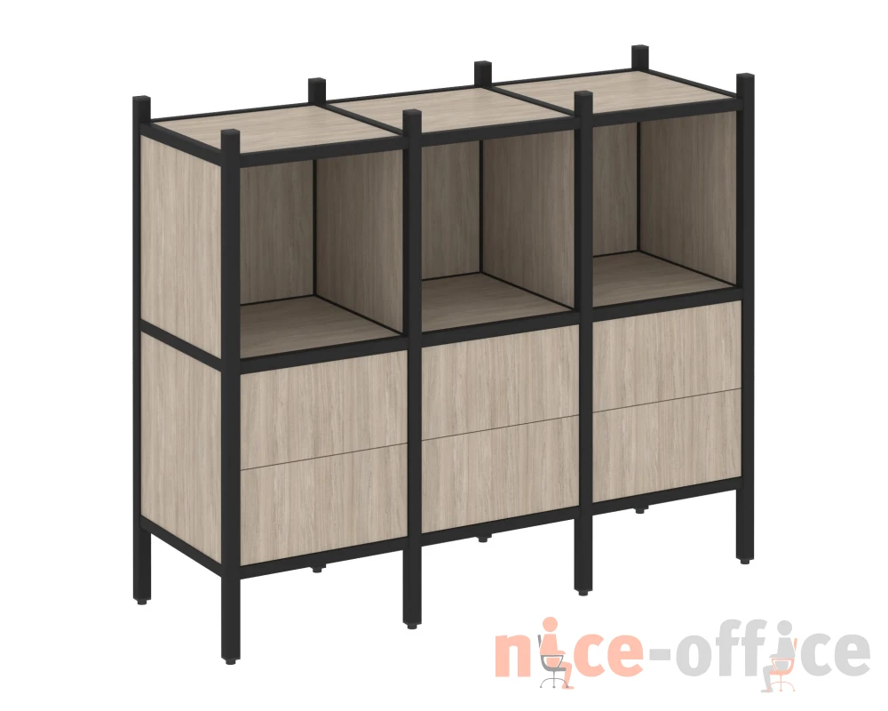 Прямой стеллаж L-07 1278x446x1047 Лофт / Loft