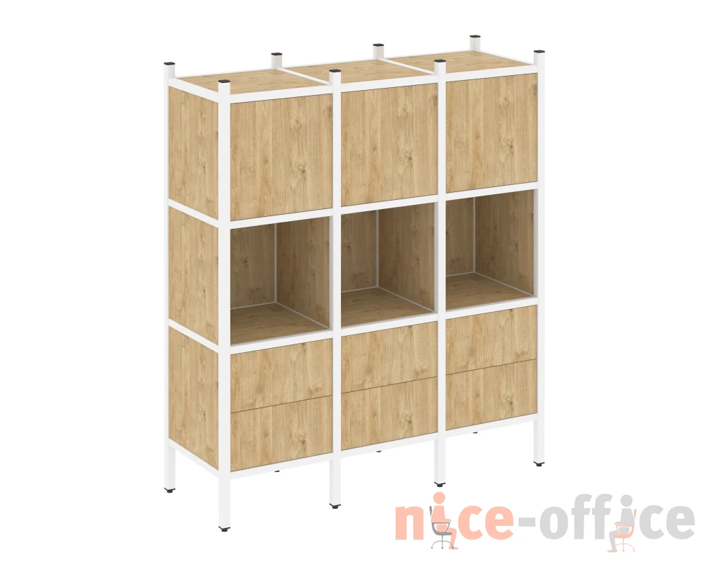 Прямой стеллаж L-08 1278x446x1458 Лофт / Loft