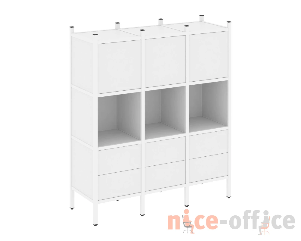 Прямой стеллаж L-08 1278x446x1458 Лофт / Loft