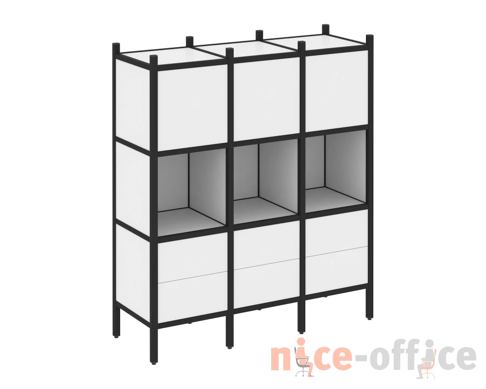 Прямой стеллаж L-08 1278x446x1458 Лофт / Loft