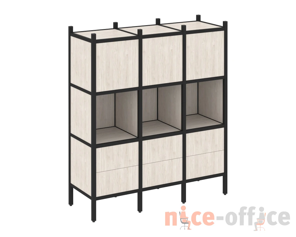 Прямой стеллаж L-08 1278x446x1458 Лофт / Loft