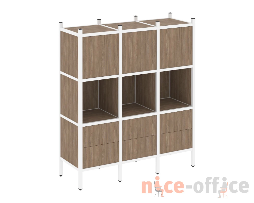 Прямой стеллаж L-08 1278x446x1458 Лофт / Loft
