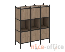 Прямой стеллаж L-08 1278x446x1458 Лофт / Loft images