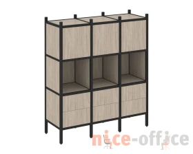 Прямой стеллаж L-08 1278x446x1458 Лофт / Loft images