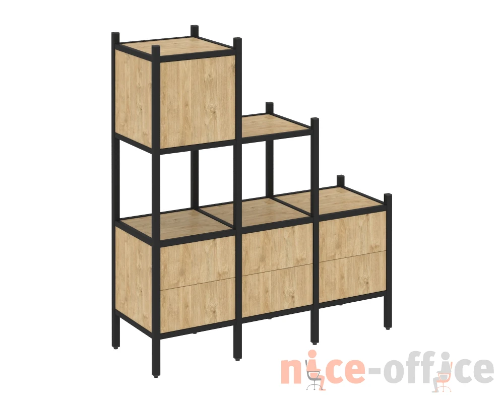Прямой стеллаж L-12 1278x446x1458 Лофт / Loft