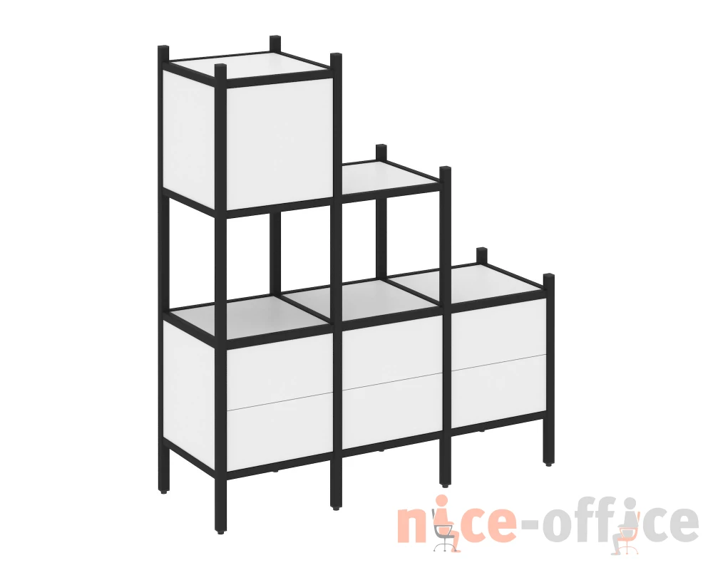 Прямой стеллаж L-12 1278x446x1458 Лофт / Loft