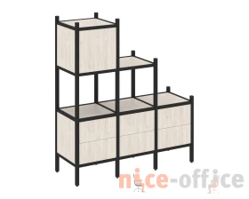 Прямой стеллаж L-12 1278x446x1458 Лофт / Loft images