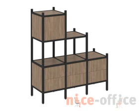 Прямой стеллаж L-12 1278x446x1458 Лофт / Loft images