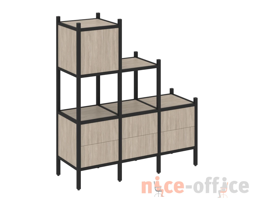 Прямой стеллаж L-12 1278x446x1458 Лофт / Loft