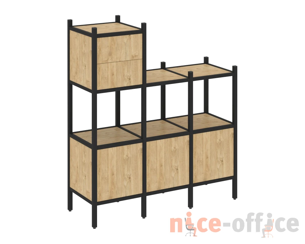 Прямой стеллаж L-13 1278x446x1458 Лофт / Loft