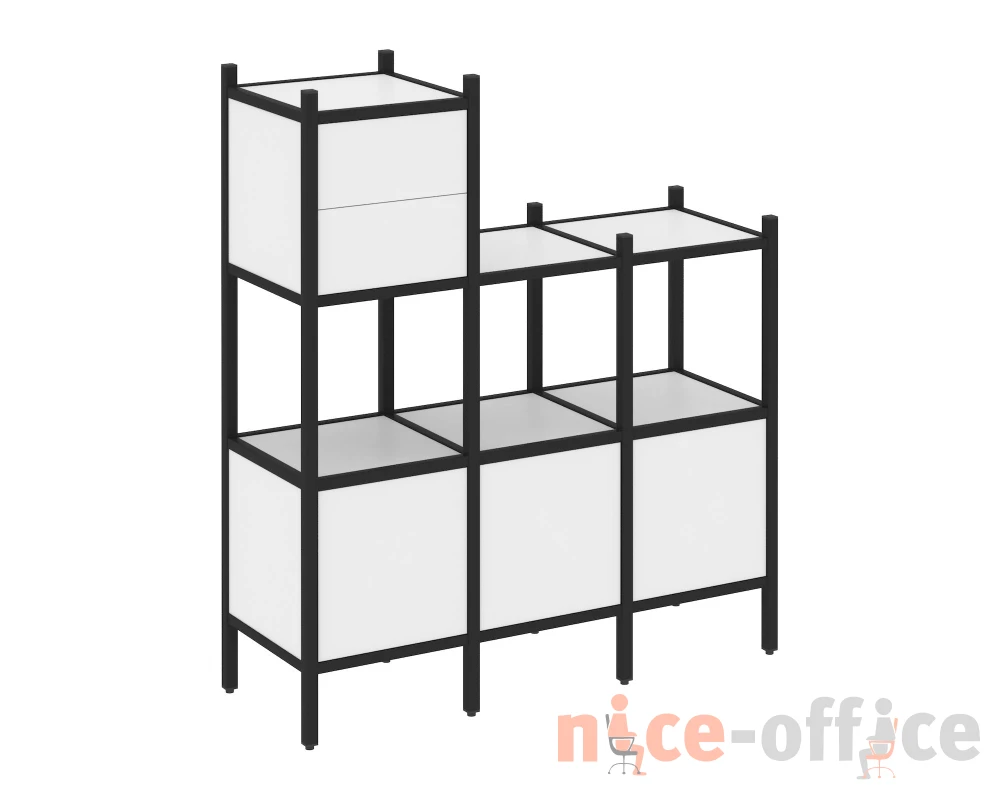 Прямой стеллаж L-13 1278x446x1458 Лофт / Loft