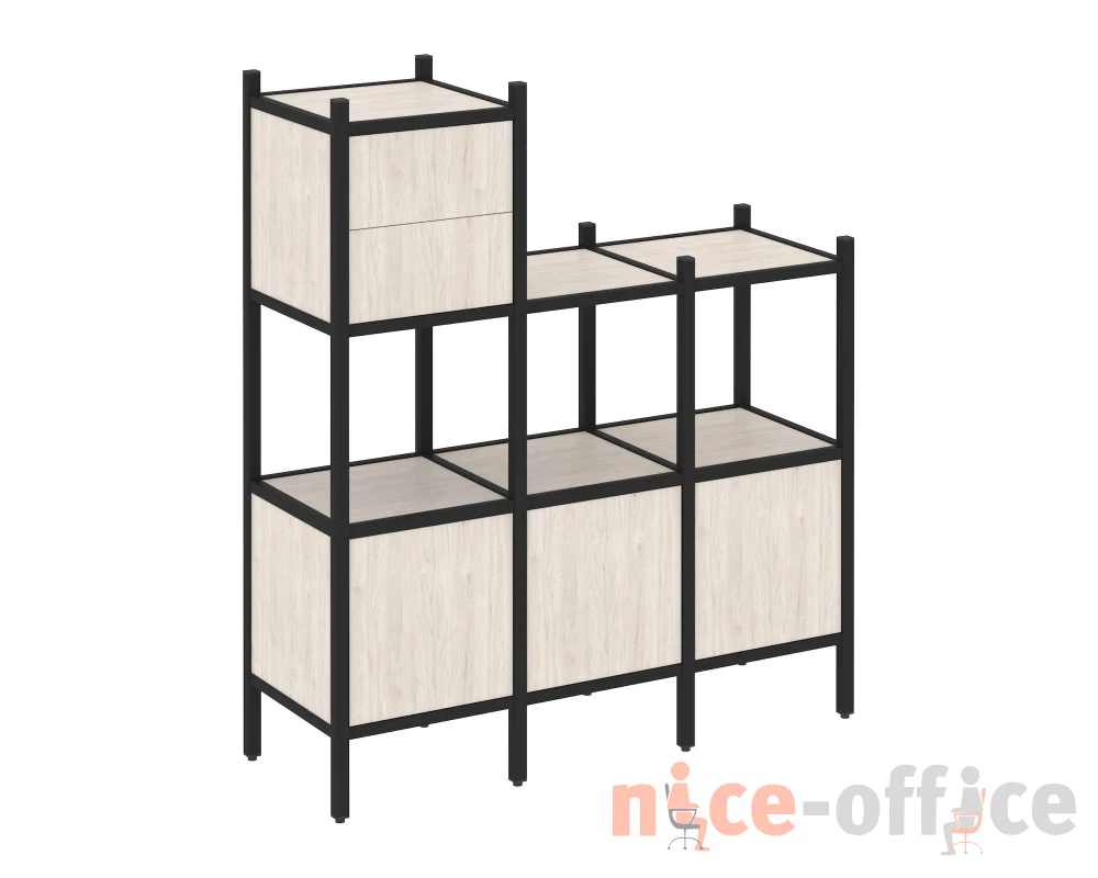 Прямой стеллаж L-13 1278x446x1458 Лофт / Loft