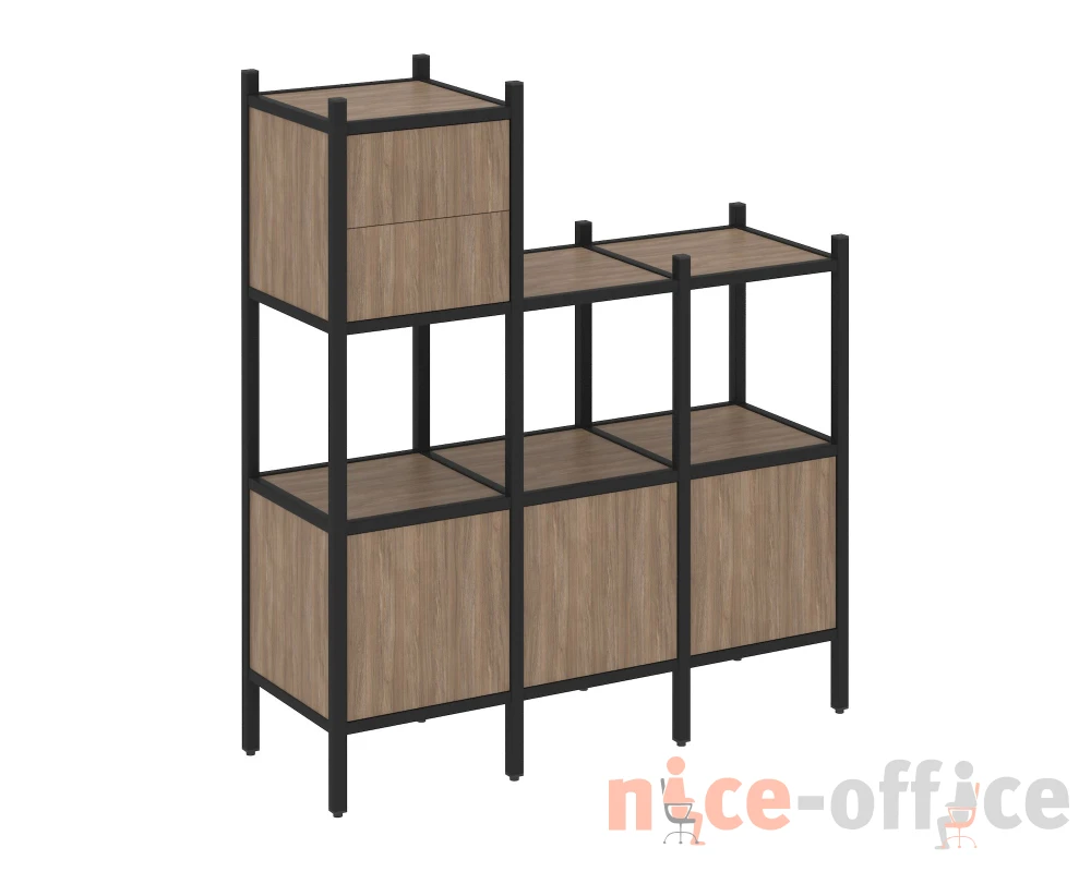 Прямой стеллаж L-13 1278x446x1458 Лофт / Loft