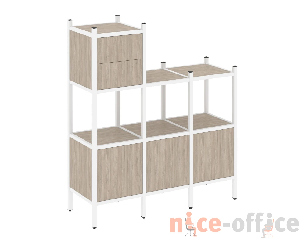 Прямой стеллаж L-13 1278x446x1458 Лофт / Loft