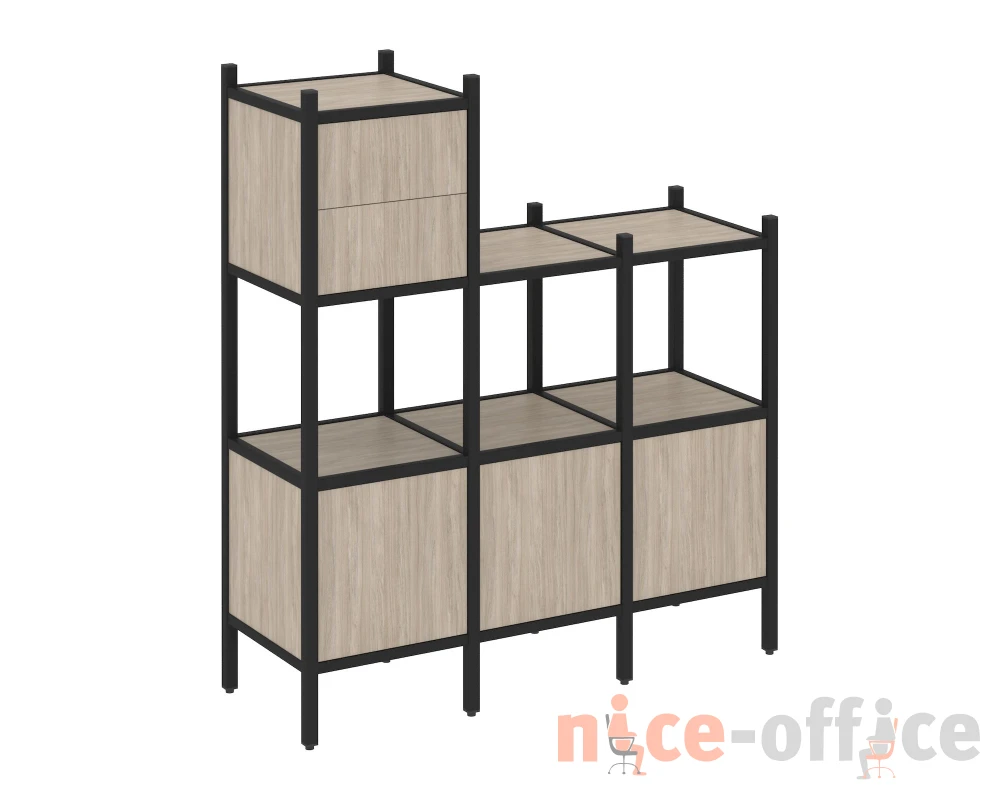 Прямой стеллаж L-13 1278x446x1458 Лофт / Loft