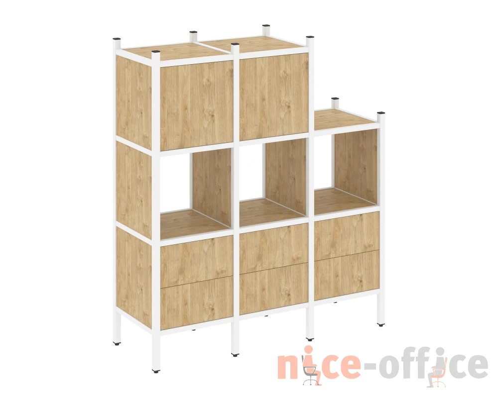 Прямой стеллаж L-15 1278x446x1458 Лофт / Loft