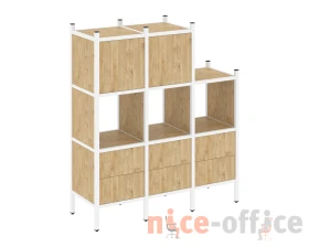 Прямой стеллаж L-15 1278x446x1458 Лофт / Loft images