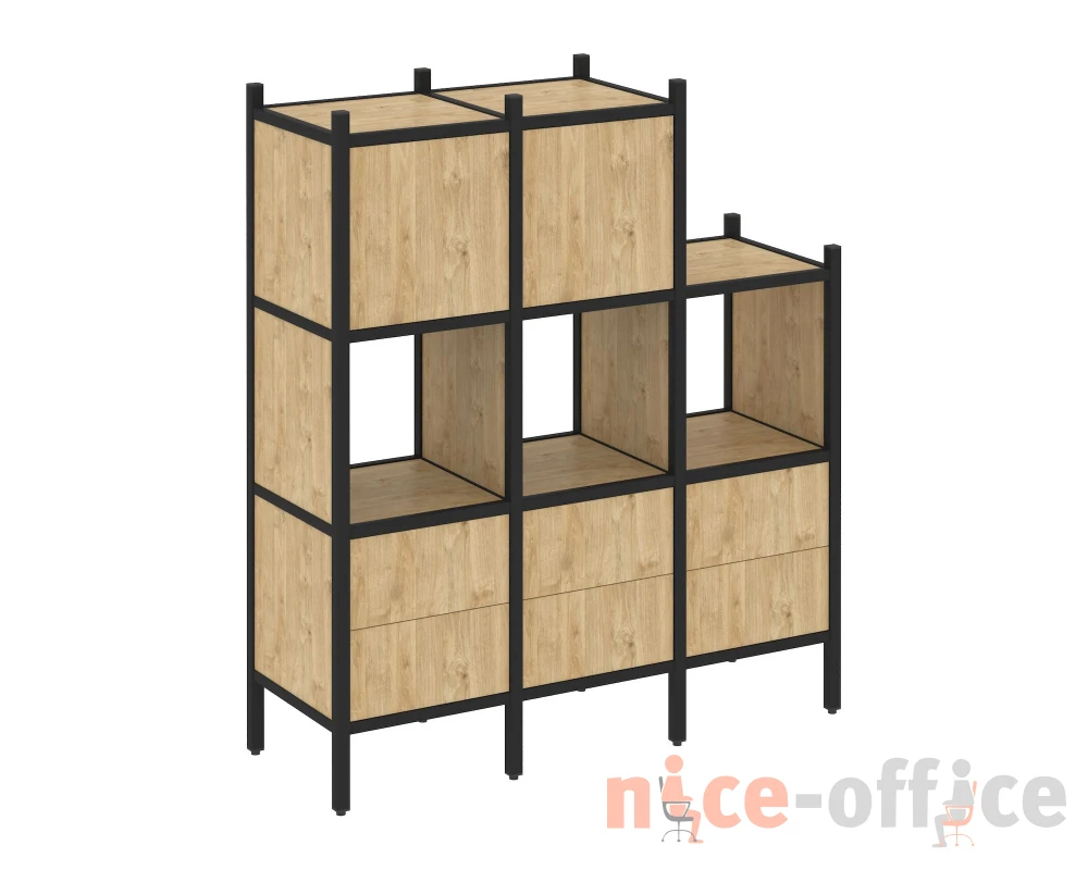 Прямой стеллаж L-15 1278x446x1458 Лофт / Loft