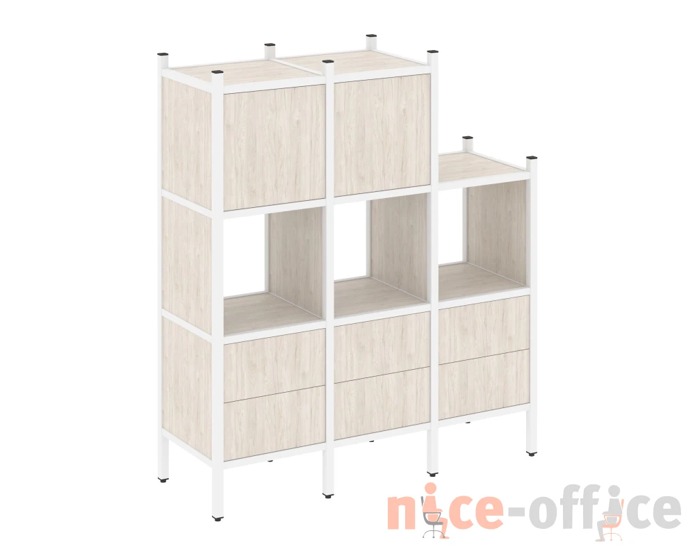 Прямой стеллаж L-15 1278x446x1458 Лофт / Loft