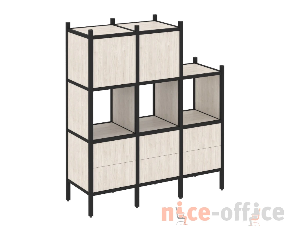 Прямой стеллаж L-15 1278x446x1458 Лофт / Loft