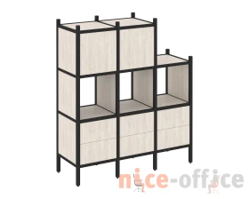 Прямой стеллаж L-15 1278x446x1458 Лофт / Loft images