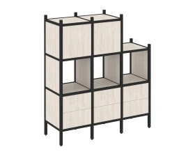 Прямой стеллаж L-15 1278x446x1458 Лофт / Loft images