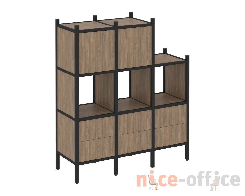 Прямой стеллаж L-15 1278x446x1458 Лофт / Loft