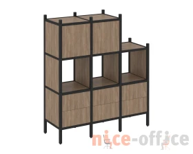 Прямой стеллаж L-15 1278x446x1458 Лофт / Loft images